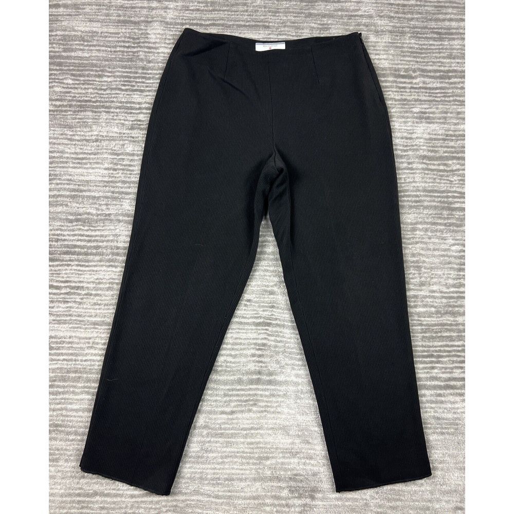 Real Clothes Pants Womens 14P‎ Black Petite Ribbed Polyester Blend Casual